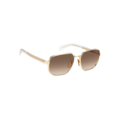 Óculos de Sol David Beckham DB 7121/G/S LOJ 60HA Metal Dourado com lentes na cor Marrom Degradê