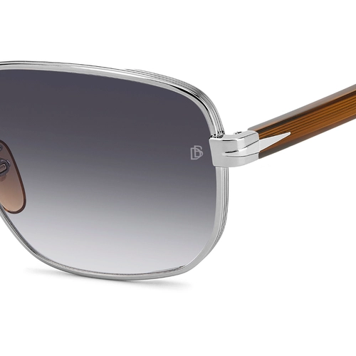 Óculos de Sol David Beckham DB 7121/G/S WIJ 609O Metal Prata com lentes na cor Cinza Degradê