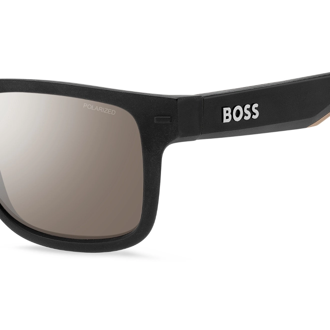 Óculos de Sol Hugo BOSS 1496/S 087 55ZV S Poliamida Preto Fosco com lentes na cor Cinza 4