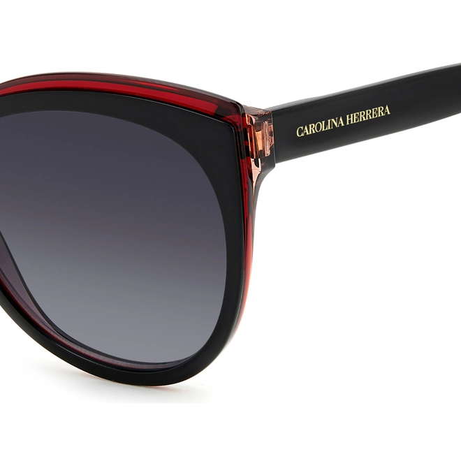Óculos de Sol Carolina Herrera HER 0175/S 3H2 579O S Acetato Preto com lentes na cor Cinza Escuro Degradê 4