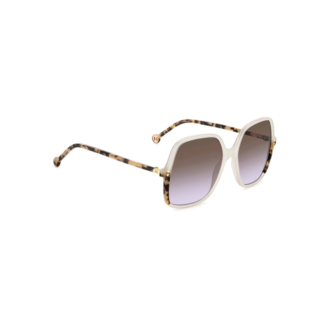 Óculos de Sol Carolina Herrera HER 0244/S SZJ 56QR S Acetato Marfim com lentes na cor Marrom Degradê Violeta 3