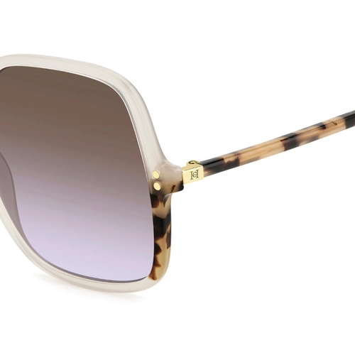 Óculos de Sol Carolina Herrera HER 0244/S SZJ 56QR S Acetato Marfim com lentes na cor Marrom Degradê Violeta