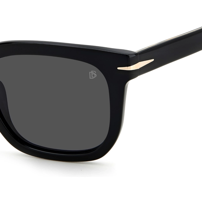 Óculos de Sol David Beckham DB 7076/S 807 50IR S Acetato Preto com lentes na cor Cinza 4
