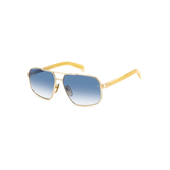 Óculos de Sol David Beckham DB 7102/S 06S 6108 S Metal Dourado com lentes na cor Azul Degradê 1