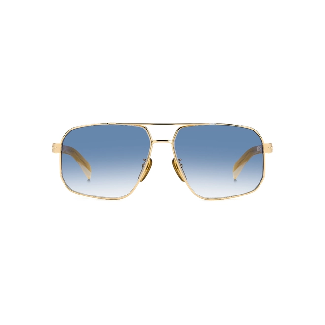 Óculos de Sol David Beckham DB 7102/S 06S 6108 S Metal Dourado com lentes na cor Azul Degradê 2