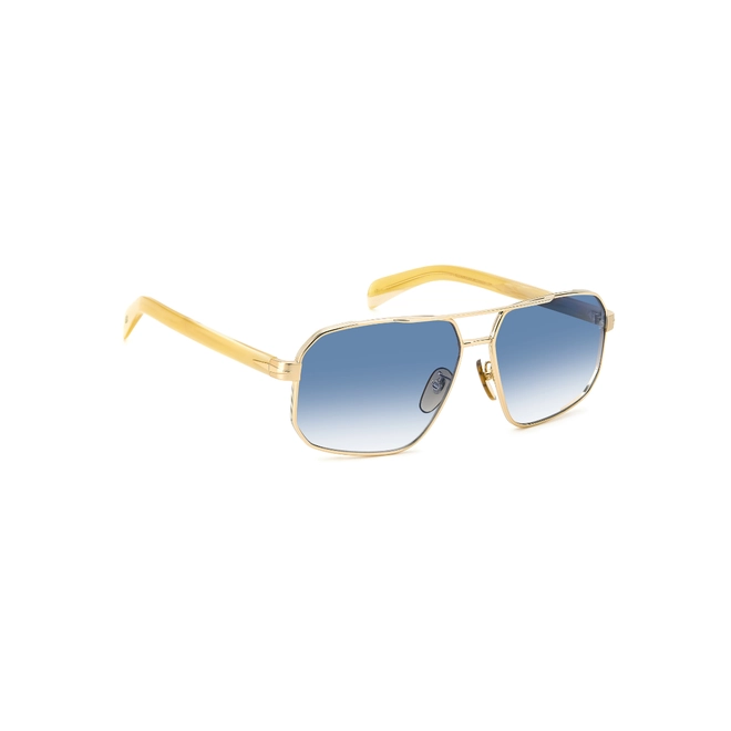 Óculos de Sol David Beckham DB 7102/S 06S 6108 S Metal Dourado com lentes na cor Azul Degradê 3