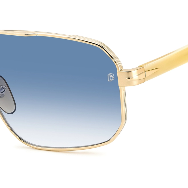 Óculos de Sol David Beckham DB 7102/S 06S 6108 S Metal Dourado com lentes na cor Azul Degradê 4