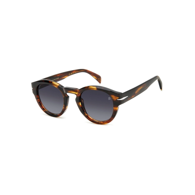 Óculos de Sol David Beckham DB 7110/S EX4 499O S Acetato Marrom Mesclado com lentes na cor Cinza Escuro 1