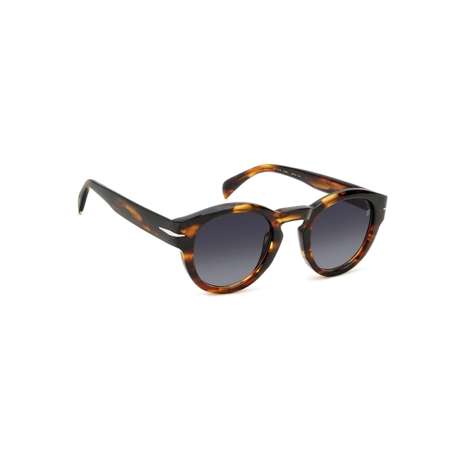 Óculos de Sol David Beckham DB 7110/S EX4 499O S Acetato Marrom Mesclado com lentes na cor Cinza Escuro 3