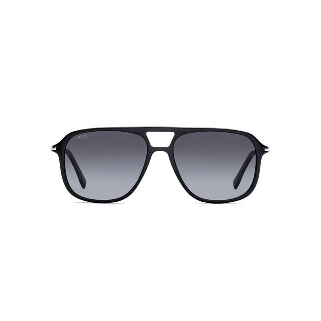 Óculos de Sol Hugo BOSS 1042/S/IT 807 569O S Acetato Preto com lentes na cor Cinza Escuro Degradê 2