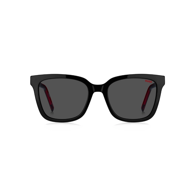 Óculos de Sol Hugo Boss HG 1248/S OIT 54IR S Acetato Preto e Vermelho com lentes na cor Cinza 2