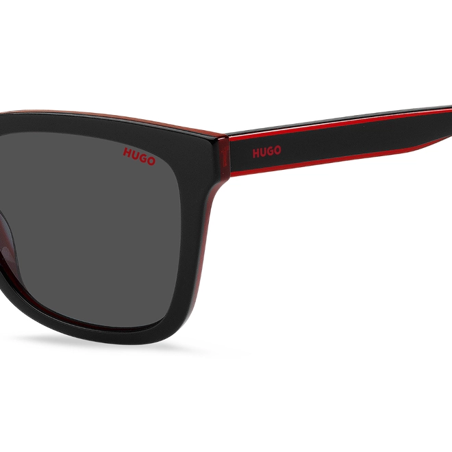 Óculos de Sol Hugo Boss HG 1248/S OIT 54IR S Acetato Preto e Vermelho com lentes na cor Cinza 4