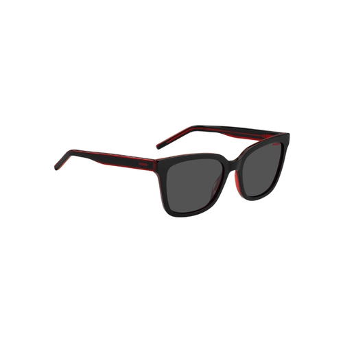 Óculos de Sol Hugo Boss HG 1248/S OIT 54IR S Acetato Preto e Vermelho com lentes na cor Cinza