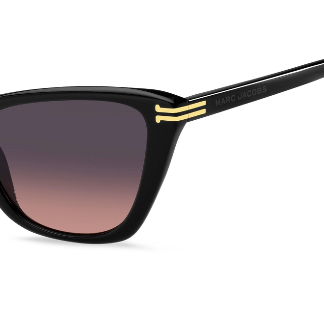Óculos de Sol Marc Jacobs MJ 1095/S 807 53FF S Acetato Preto com lentes na cor Cinza Degradê Rosa 4