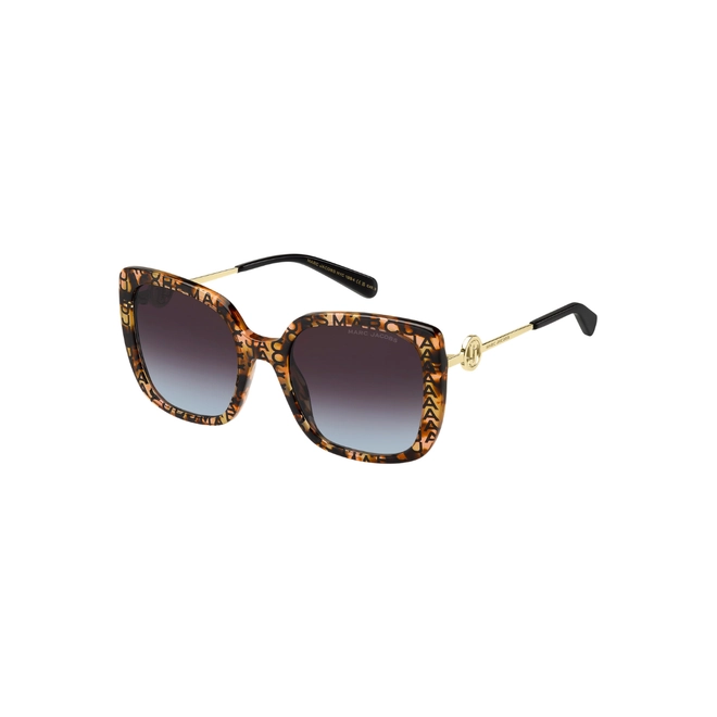 Óculos de Sol Marc Jacobs MARC 727/S H7P 5598 S Acetato Marrom Mesclado com lentes na cor Marrom e Azul Degradê 1