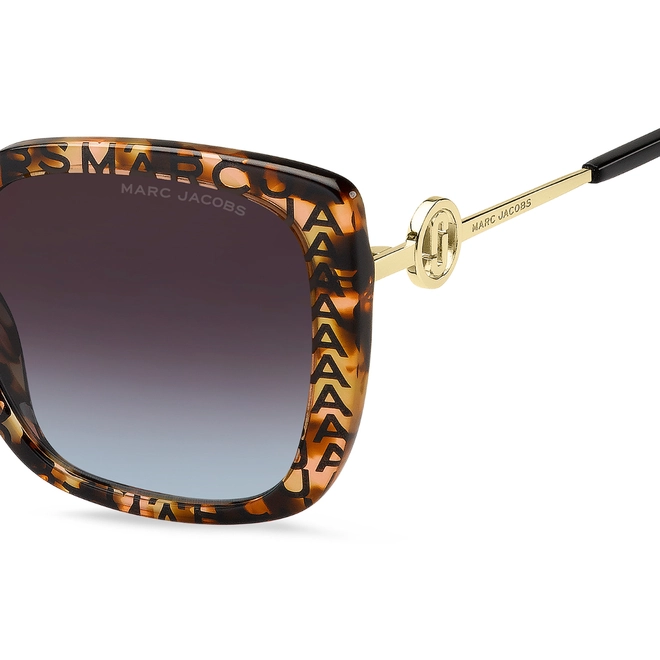 Óculos de Sol Marc Jacobs MARC 727/S H7P 5598 S Acetato Marrom Mesclado com lentes na cor Marrom e Azul Degradê 4