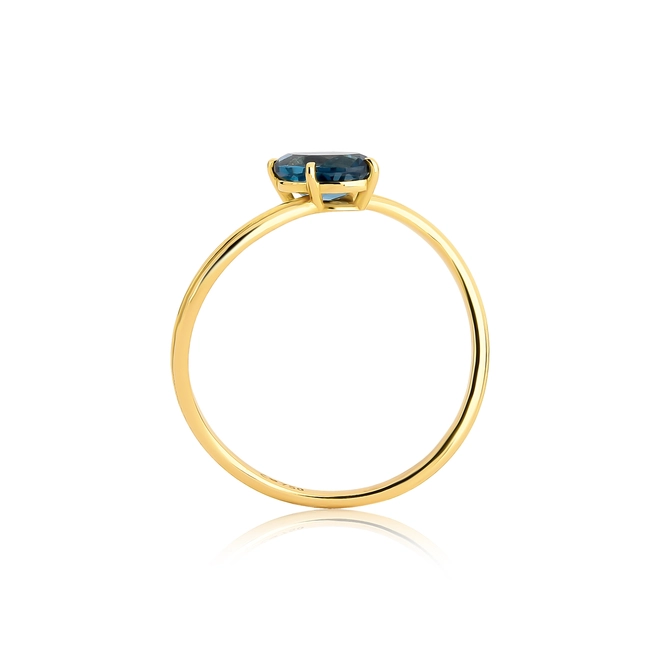 Anel Coloré aro ondulado frisado ouro 18k gema oval de Topázio London 3
