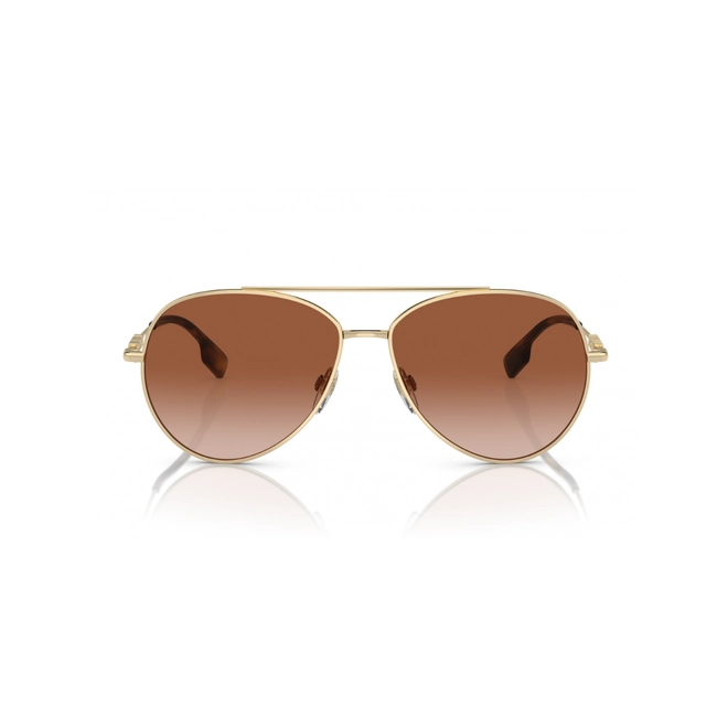 Óculos de Sol Burberry 0BE3147 11091358 Metal Dourado com lentes na cor Marrom Degradê 2