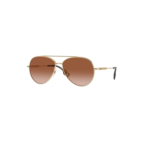 Óculos de Sol Burberry 0BE3147 11091358 Metal Dourado com lentes na cor Marrom Degradê