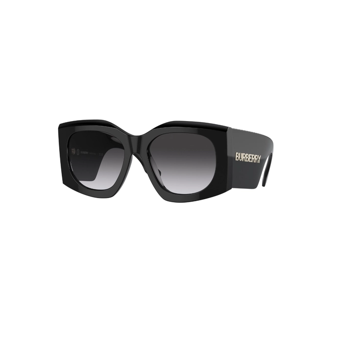 Óculos de Sol Burberry 0BE4388U 30018G55 Acetato Preto com lentes na cor Cinza Degradê 1
