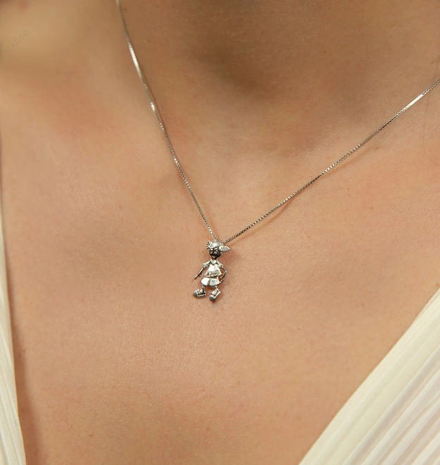 Pingente filhos menino ouro branco 18k com 1,5pts de Diamante 1