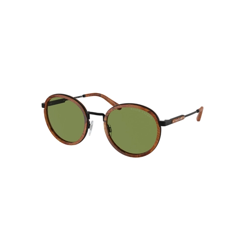 Óculos de Sol Ralph Lauren 0RL7081 93044E52 Metal Marrom com lentes na cor Verde