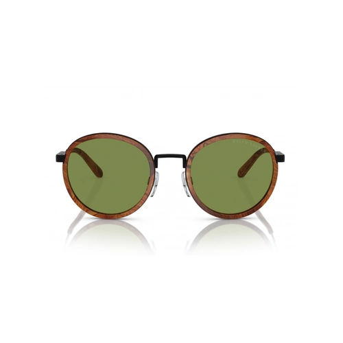 Óculos de Sol Ralph Lauren 0RL7081 93044E52 Metal Marrom com lentes na cor Verde