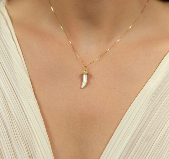 Pingente figa Madrepérola em ouro 18k círculo com gemas de Cristal 1