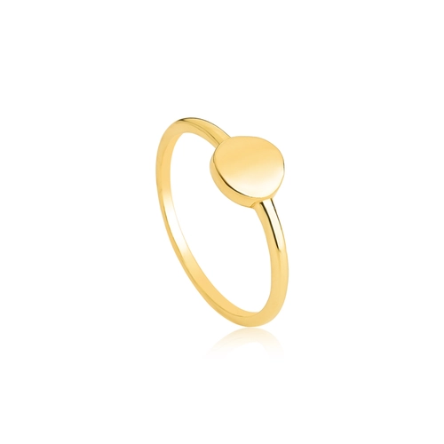Anel For me Signature redondo prata 925 banho dourado polido