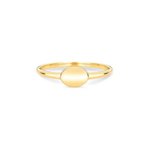 Anel For me Signature oval prata 925 dourado polido
