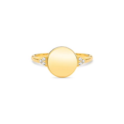 Anel For me Signature redondo prata 925 dourado com Zircônias