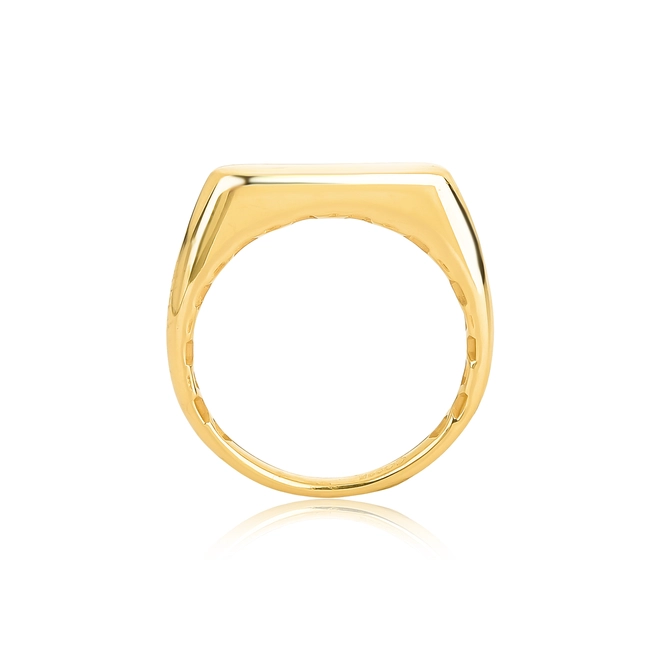 Anel For me Signature retangular prata 925 banho dourado forrado 3