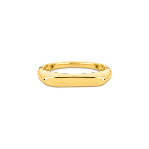 Anel For me Signature retangular prata 925 banho dourado forrado