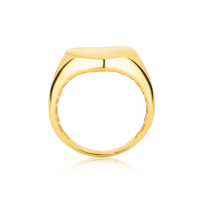 Anel For me Signature coração de mingo prata 925 banho dourado 3