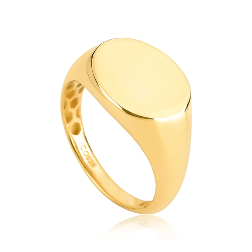 Anel For me Signature oval de mingo prata 925 com banho dourado