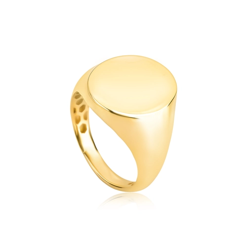 Anel For me Signature oval de mingo prata 925 dourado forrado