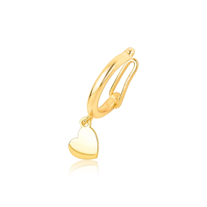 Piercing de orelha For me Signature coração prata 925 dourado polido 1