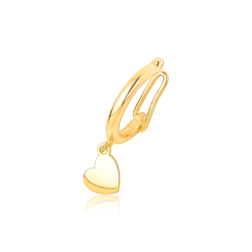 Piercing de orelha For me Signature coração prata 925 dourado polido