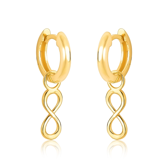 Brinco For me Signature argola com pingente infinito prata 925 dourada 1