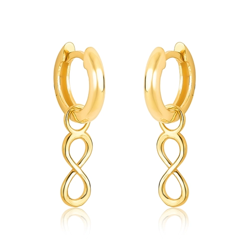 Brinco For me Signature argola com pingente infinito prata 925 dourada