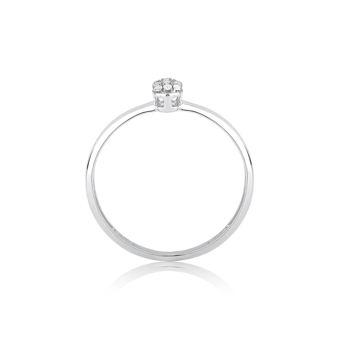 Anel gota em ouro branco 18k pavê com 5pts de Diamantes 2