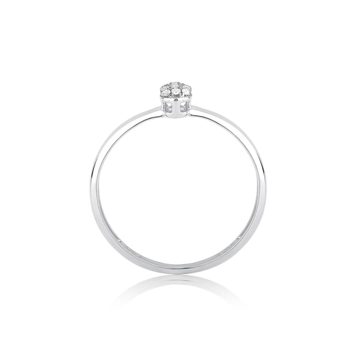 Anel gota em ouro branco 18k pavê com 5pts de Diamantes