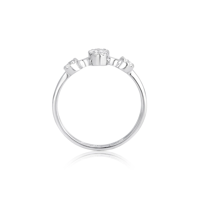 Anel geométrico ouro branco 18k com Diamantes 2