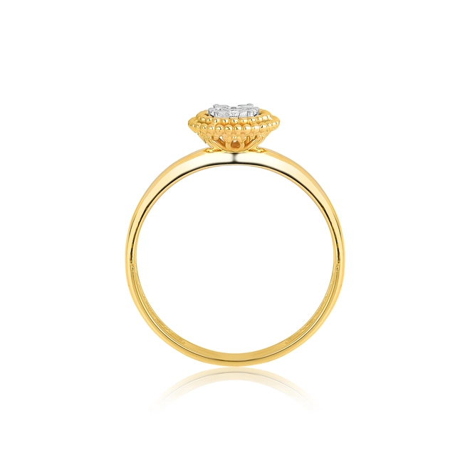 Anel redondo ouro 18k com 9pts de Diamantes rodinados 2