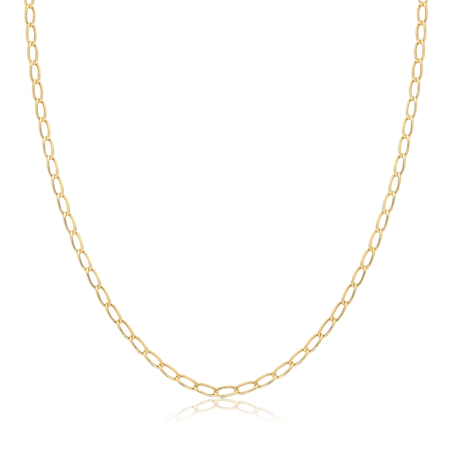 Corrente elo Groumet oca polida ouro 18k fecho mola 70CM 1