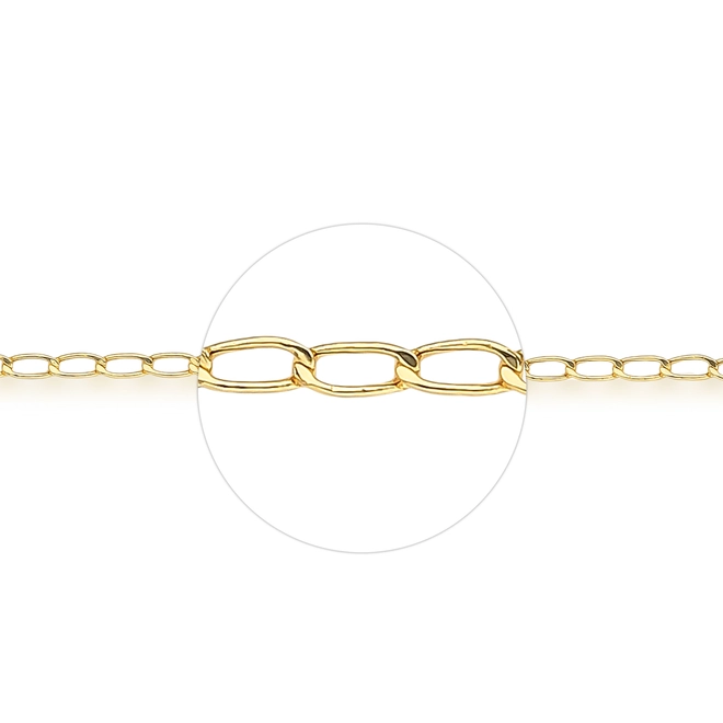 Corrente elo Groumet oca polida ouro 18k fecho mola 70CM 3