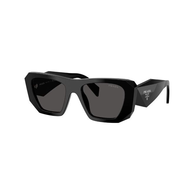 Óculos de Sol Prada 0PR B18S 16K08Z53 Acetato Preto com lentes na cor Cinza Escuro 1