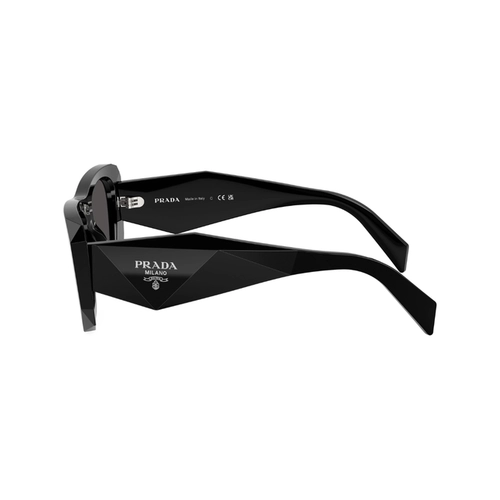 Óculos de Sol Prada 0PR B18S 16K08Z53 Acetato Preto com lentes na cor Cinza Escuro