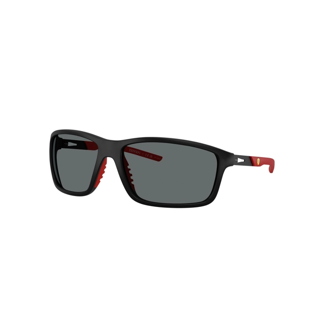 Óculos de Sol Scuderia Ferrari 0FZ6021U 504/8165 Acetato Preto com lentes na cor Cinza Polarizado 1