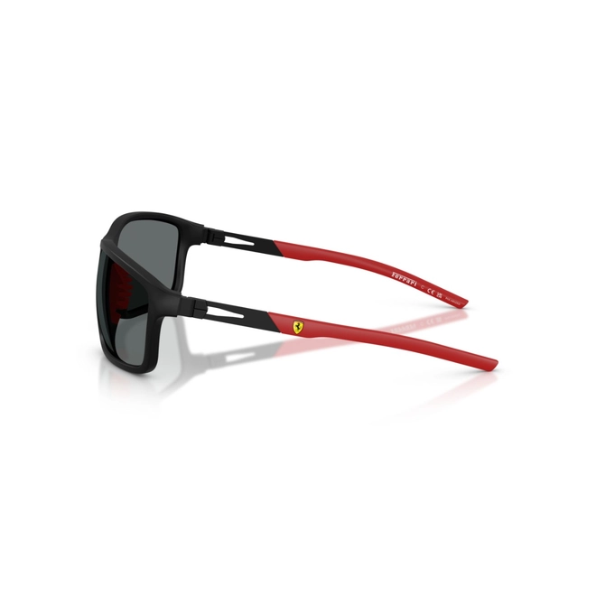 Óculos de Sol Scuderia Ferrari 0FZ6021U 504/8165 Acetato Preto com lentes na cor Cinza Polarizado 4